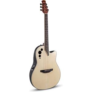 Applause Chitarra Elettro-Acustica Elite AE44 Mid Cutaway - Corpo Roundback Lyrachord Mid-Depth - Preamp AP3TP- Tavola in Abete - Natural Satin - AE44-4S