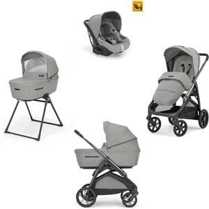 Inglesina - Trio Aptica 2025 Con Seggiolino Auto Darwin Isize, Satin Grey - telaio Litio Black 2024