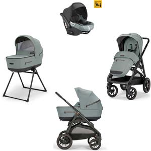 Inglesina - Trio Aptica XT Con Seggiolino Auto Darwin Isize, Igloo Grey con telaio Total Black 2024