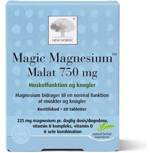 New Nordic Magic Magnesium Malate - Integratore Energetico con Magnesio e Vitamina D, 60 Compresse