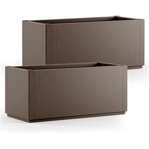 Casaria® 2x Fioriera da Esterno Ethica in Plastica 80L 80x36x35cm Base Drenante Fioriere da Giardino Vaso Grade per Fiori Vasi per Piante Rettangolari