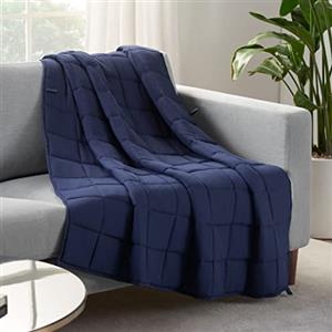 Serta Zen Rest, coperta resistente alle pieghe, per adulti, con perline di vetro, 5,4 kg, colore: blu navy