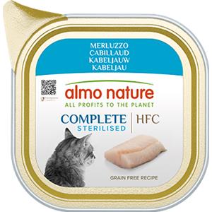 Almo Nature HFC Complete Sterilised Merluzzo 85g - Alimento Completo Grain Free per Gatti Adulti Sterilizzati