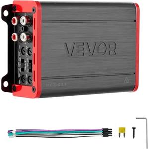 VEVOR Amplificatore Audio Multicanale per Auto a 4 Canali, Amplificatore a Ponte di Classe D max. 4x120 W a 4 Ohm/4x200 W a 2 Ohm Tensione Nominale 14,4 V CC Larghezza Banda 10 Hz-30 kHz per Auto SUV