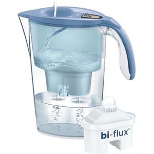 LAICA Stream Line Caraffa Filtrante - 2,3L - Blu - Timer Digitale - 1 Filtro bi-flux Incluso, Preserva i Sali Minerali Utili all'Organismo e Riduce Cloro e Metalli Pesanti - Made in Italy