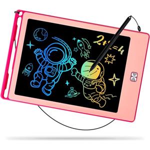 Kinayue Tavoletta Grafica Bambini LCD 8,5 pollici, Lavagnetta Cancellabile Riutilizzabile, Giocattolo da Viaggio, Regalo di Natale per il Compleanno Lavagna per Bambini da 3 a 10 anni Rosa