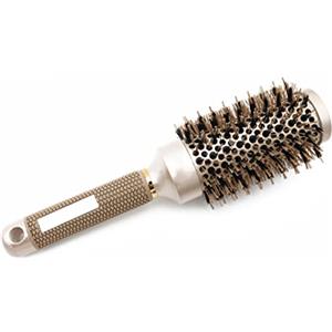 Licsaliwe Spazzola per capelli rotonda con setole di cinghiale, pettine per asciugatura in ceramica termica antistatica per acconciature e arricciature