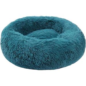 BVAGSS Soft Cuscini Letti Letto per Animali Rotondo Caldo Morbido soffice Peluche Sleeping Sofa per Gatti e Cani XH034 (Diameter:80cm, Cyan)
