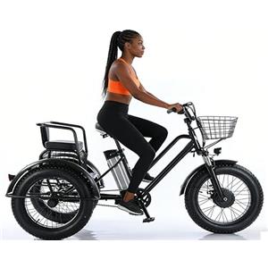 WEIMILOR Tricicli elettrici per adulti, triciclo elettrico 48V15Ah per adulti, triciclo elettrico pieghevole con pneumatici larghi da 20x4, autonomia 90 km, 20 km/h