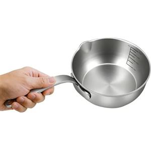 TESGADGETS Scaldaburro in Acciaio Inossidabile, 400 ml, per Riscaldare Latte, Burro, Salse, caffè, Cioccolato, Padella per Uova, Adatto per fornelli a induzione e a Gas