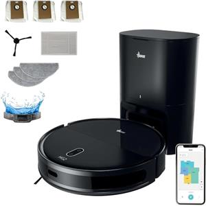 Hoover HG2 Robot Aspirapolvere e Lavapavimenti Hydro Pro, Ultra-Sottile, 5000Pa, Pulizia sotto i Mobili, Navigazione Laser, 160 Minuti di Autonomia, Svuotamento Automatico della Polvere [HG2Z50HP]