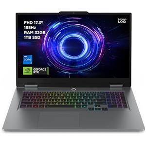 Lenovo LOQ Gaming Notebook 17.3" FHD (1920x1080) 165Hz, Intel Core i7-13700HX, RAM 16GB, 1TB SSD, NVIDIA GeForce RTX 5060 8GB GDDR7, Windows 11, Tastiera Retroilluminata - Luna Grey