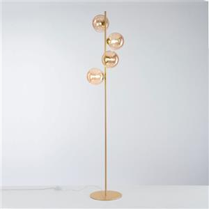 Luce Ambiente Design I-Honey-Pt4 - Piantana da terra moderna in metallo e vetro soffiato champagne
