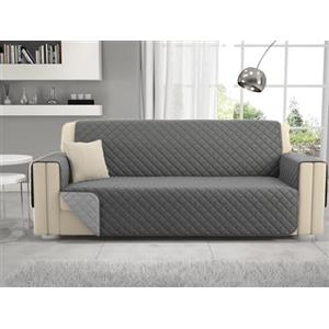 Passione per le tele Copridivano reversibile in microfibra antimacchia e antipelo. Salvadivano Bicolor disponibile in 6 varianti made in Italy (grigio chiaro/scuro, 2 posti)