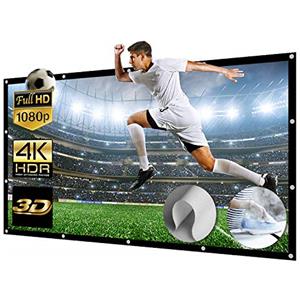 NIERBO 200 Pollici Schermo Proiezione Tela 16:9 Full HD 3D 4K Gigante Pieghevole Schermo Proiettore Da Posare Lavabile Proiettori per Riunione/Casa Cinema/All'aperto (447X257cm)
