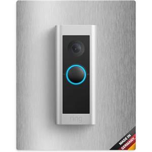 iSecur Mascherina adatta per anello video campanello in acciaio inox I Doorbell Pro 2 I campanello I 140 x 175 mm I piastra per porta campanello I az229