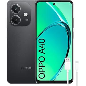 OPPO A40 - Smartphone sbloccato, 8 GB(4 GB+4 GB) 128 GB, Schermo HD+ LCD 6.7, Fotocamera 50+2+8 MP, Android, Batteria 5100 mAh, Ricarica Rapida 45 W - Nero