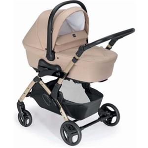 Cam Trio Fluido Easy CUORE Beige Passeggino Carrozzina Ovetto e Borsa TELAIO ORO