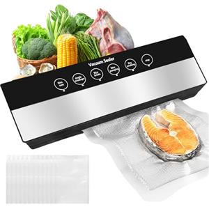 Behogan Macchina per sottovuoto 6 in 1, macchina per sottovuoto per alimenti, macchina per sottovuoto multifunzione, macchina per sottovuoto rapida e compatta, saldatrice per sottovuoto, per asciutto, umidità