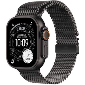Apple Watch Ultra 3 - Smartwatch 49mm in Titanio Nero con Bracciale Milanese - Cellular e GPS - Taglia Media