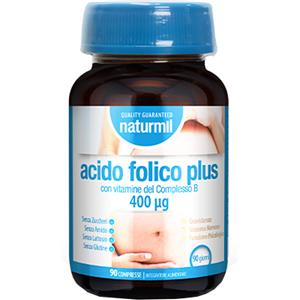Dietmed Naturmil Acido Folico Plus 400mcg - Integratore Alimentare 90 Compresse Senza Glutine e Lattosio