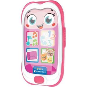 Clementoni Baby Smartphone Rosa - Telefono Giocattolo Elettronico per Bambini 6-36 Mesi con Luci, Suoni e Funzioni Interattive