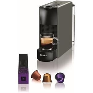 KRUPS Nespresso Mini macchina da caffè a capsule Krups XN110BRD Essenza | 0,6 L | 19 bar | modalità risparmio energetico | grigio | classe energetica A