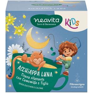 Neavita Kids Acchiappa Luna - Tisana Distensiva con Camomilla e Tiglio per Bambini dai 3 Anni, 10 Filtroscrigno
