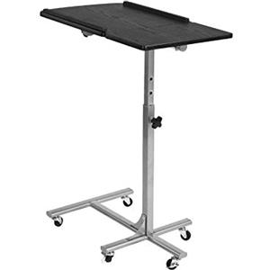 Bakaji 2829373 - Tavolino Porta PC/Notebook/Laptop, con Rotelle, Nero, Altezza Regolabile 60 x 40 x 70/90cm