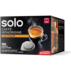 SOLO - Caffè Monorigine Vietnam, Cialde E.S.E. 44 mm, 150 Cialde Monodose, 100% Robusta Naturale, Compostabili