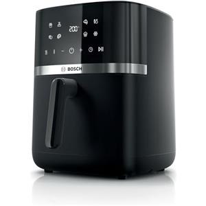 Bosch Serie 4 Friggitrice ad Aria MAF462B0, Air Fryer 6,1 L, 7 Programmi, Doppia Resistenza, Funzioni Defrost e Mantenimento in Caldo, Touchscreen, Cottura fino al 60%* Più Veloce, Nero