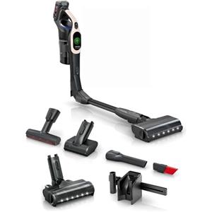 Bosch Unlimited 10 BKS104RHF, Scopa Elettrica Ricaricabile, Batteria Ricaricabile da 4,0 Ah, Tecnologia MicroClean, Compressore Slider, Tubo Flessibile, Luci LED, Rosa Cipria