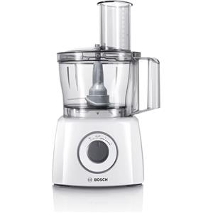 Bosch Robot da Cucina Compatto MultiTalent 3 MCM3200W, Oltre 30 Funzioni, 800W, Ciotola da 2,3 L, Accessorio Frullatore Incluso, Tanti Accessori per Tagliare, Grattugiare, Impastare, Tritare, Bianco