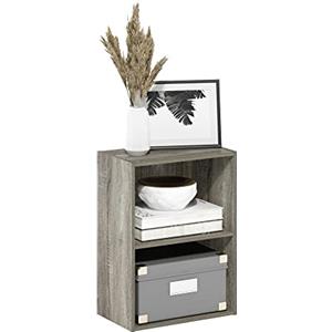 Furinno Luder Libreria a 2 ripiani aperti, rovere francese