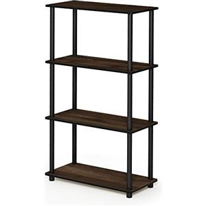 Furinno Turn-N-Tube Libreria a 4 Ripiani, Noce Columbia (Columbia Walnut/Black), Taglia Unica