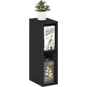 Furinno Fulda Libreria salvaspazio a 2 ripiani, larghezza 15 cm, legno nero