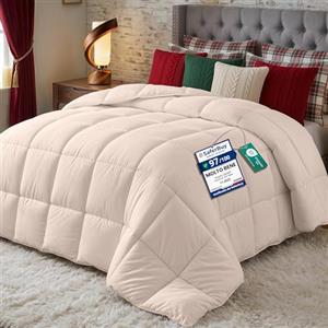 Utopia Bedding Utopia Trapunta 200 x 200 cm, imbottitura 370 g/mq, traspirante, super morbida (beige), per tutte le stagioni