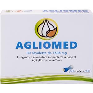 ALKADAE AGLIOMED - Integratore Digestivo in Tavolette con Aglio, Rosmarino e Timo - 30 Tavolette
