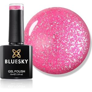 Bluesky Smalto Per Unghie Gel, Spinel Tap, Platinum18, Bagliore, Luccichio, Rosa (Per Lampade Uv E Led) - 10 Ml