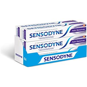 Sensodyne Dentifricio Cura Gencive, Azione Sensibilità 24h, Protegge i denti sensibili e aiuta a mantenere le gengive sane, confezione da 6 x 75 ml