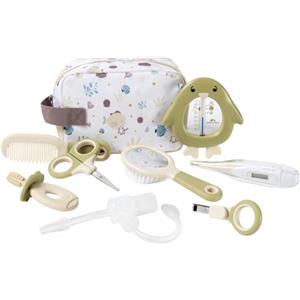 Bebeconfort Essential Set Cura Neonato, Set Toilette Neonato con Termometro, Forbici, Tagliaunghie, Pettine e Spazzola, Aspiratore nasale, idea regalo nascita, custodia inclusa, Under the Sea