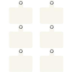 TBOC Toppa di Fisaggio Universali Ricambio per Cordino Laccio Cover Cellulare Telefono [6 unità] Colore [Bianco] Porta Corda Cordini Cellulare da Collo con Tracolla Catena per Accessori Smartphone