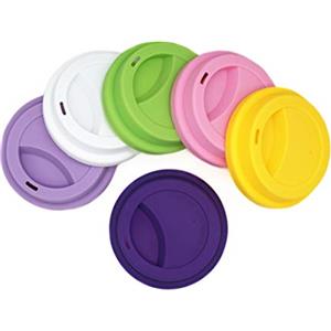NanTun Coperchi riutilizzabili in silicone per bicchieri da caffè, antischizzo, 6 pezzi Assorted
