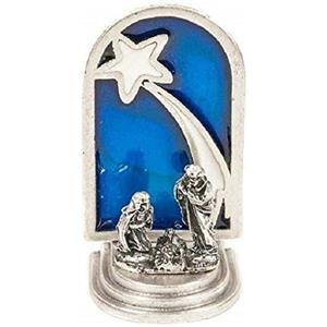 Eurofusioni Mini Presepe Placcato Argento con Stella - Decorazione Natalizia