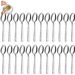 Hunnycook - Set di cucchiai da tè in acciaio inox, cucchiaini da caffè, cucchiaini da dessert, set di cucchiai da tè per ristoranti, lavabili in lavastoviglie.