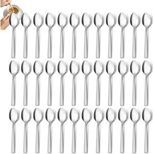 Hunnycook Set di 36 Cucchiaini da Caffè in Acciaio Inox - Piccoli Cucchiaini da Dolce per Famiglie, Ristoranti, Mense - Lavabili in Lavastoviglie