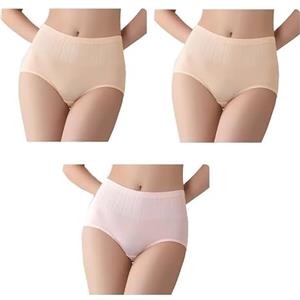 MKLQLS Slip Mestruali Hipster Mutande a Flusso Abbondante Mutande Sportive Assorbenti in Cotone Biancheria intima Protettiva Sportiva Traspirante Anti-perdite Cavallo Comodo Confezione da 3 Pelle/Rosa L