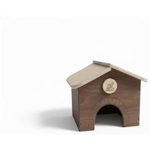 Euroshoppingonline Casetta per tartarughe di terra ricco porcellini d'india in legno multistrato terrario senza fondo ricorevo casa chalet villetta gabbia terrario rettili serpenti 30x30x23 (Noce Porcellino D'india)