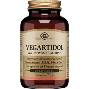 Solgar Vegartidol, 60 tavolette - Glucosamina & MSM per articolazioni (con Zenzero, Salice e Vitamina C)