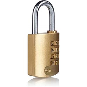 Yale Lucchetto a combinazione Y150B/40/130/1/B 40 mm in ottone: corpo resistente e durevole con codice numerico regolabile per protezione affidabile di cassette armadietti e oggetti personali